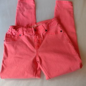 Cat & Jack neon melon pink stretch jeggings.  Size 10 girls